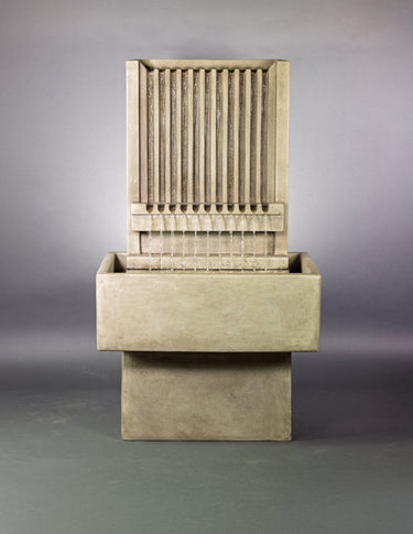 Brentwood Channel Wall Fountain – Tall Outdoor Cast Stone Water Feature